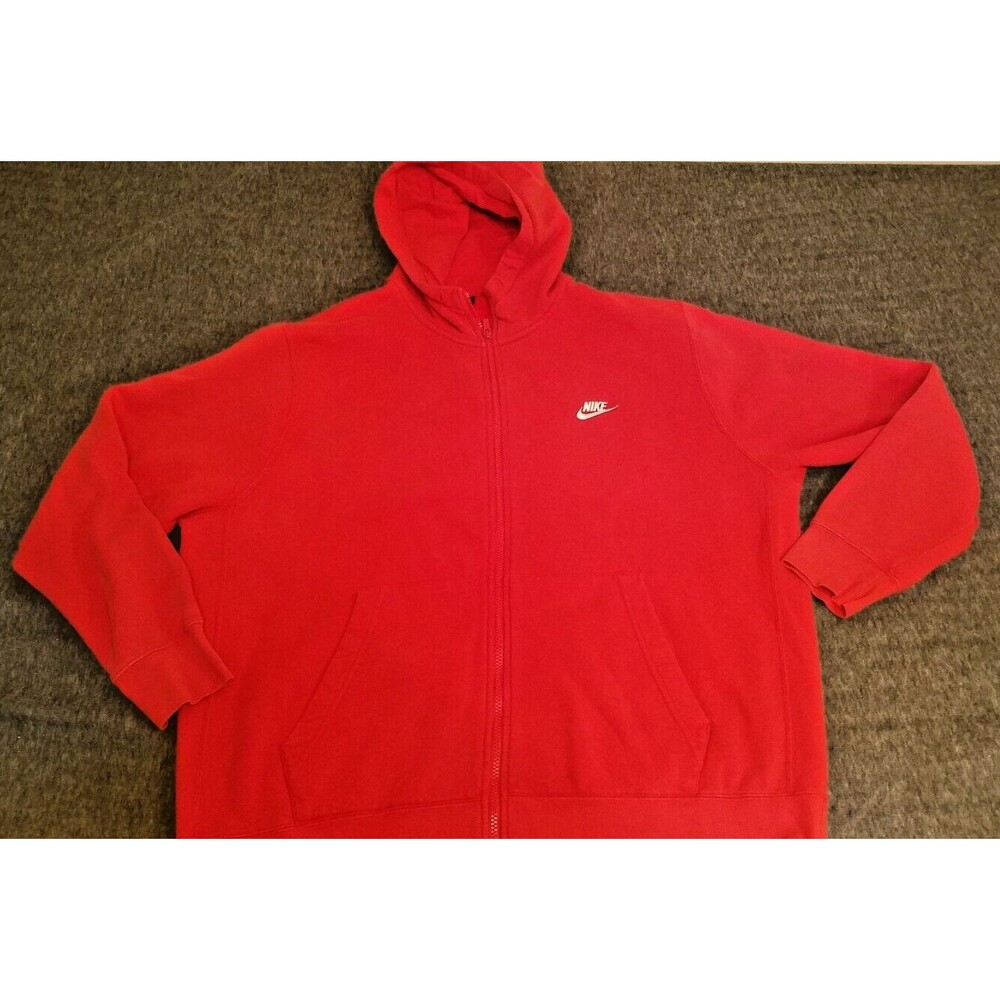 Nike Sportswear Men's Pullover Hoodie Full Zip - Red, Size 2XL